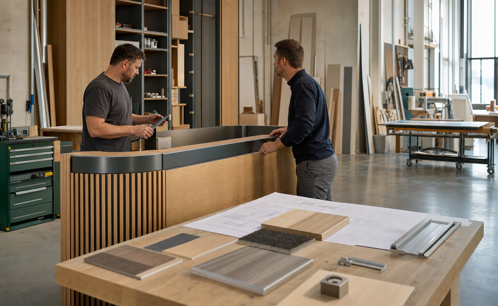 Technische Abstimmung eines individuellen Innenausbau-Bauteils für einen grenznahen B2B-Auftrag in Tschechien