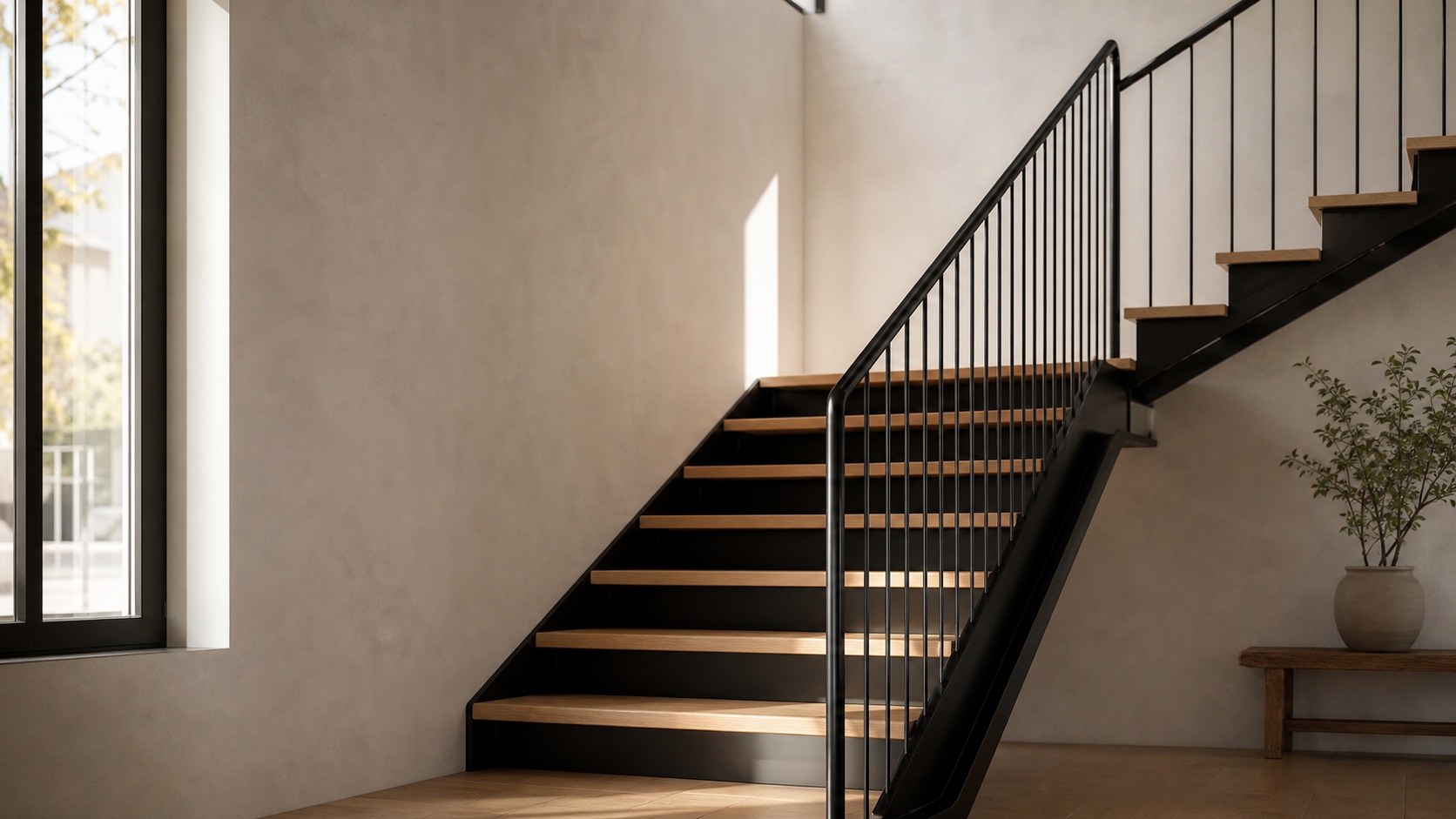 Metalltreppe als Beispiel für einen grenzüberschreitend kalkulierbaren Auftrag